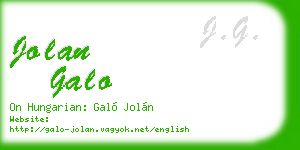 jolan galo business card